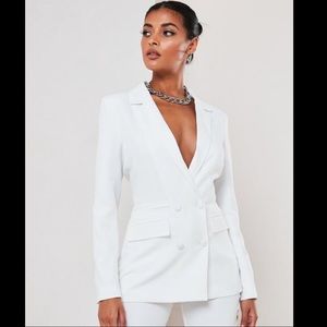Missguided white co ord double breasted blazer